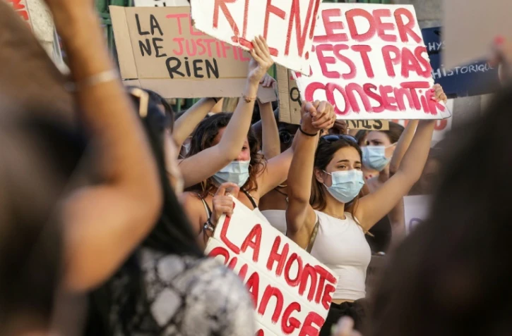 Manifestation Ă l'initiative de #Iwas contre la violence et les agressions sexuelles contre les femmes, Ă Ajaccio le 5 juillet 2020