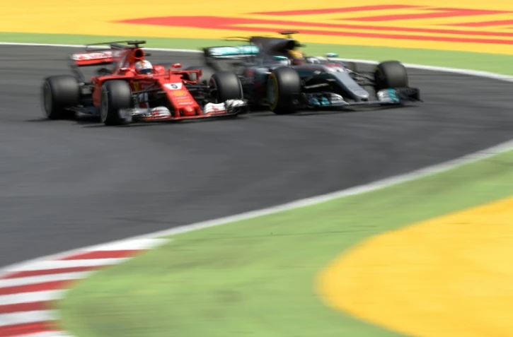 Le duel est lancé entre Sebastian Vettel et Lewis Hamilton, ici au Grand Prix d'Espagne, le 14 mai 2017