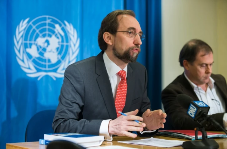 Le Haut Commissaire de l'ONU aux droits de l'homme, Zeid Ra'ad Al Hussein, lors d'une conférence de presse le 1er février 2016 à Genève