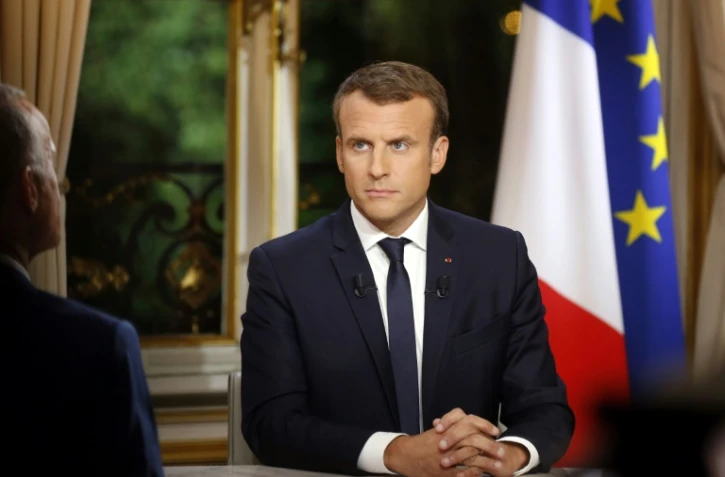 Emmanuel Macron lors de son interview télévisée, le 15 octobre 2017