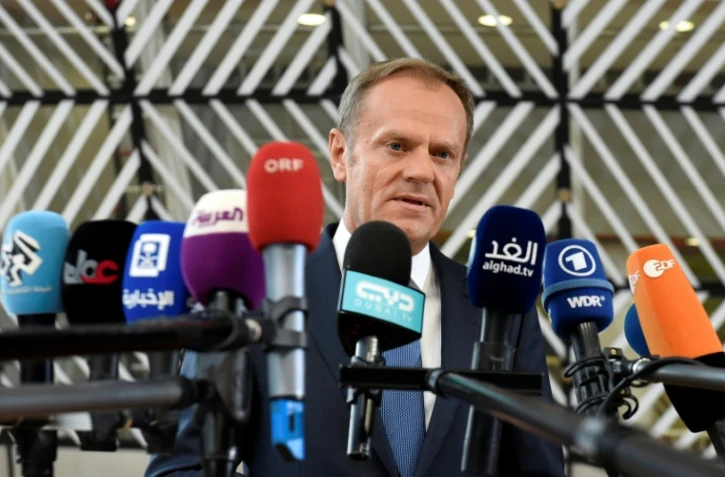 Le président du Conseil européen Donald Tusk à son arrivée à Bruxelles pour un sommet, le 29 avril 2017