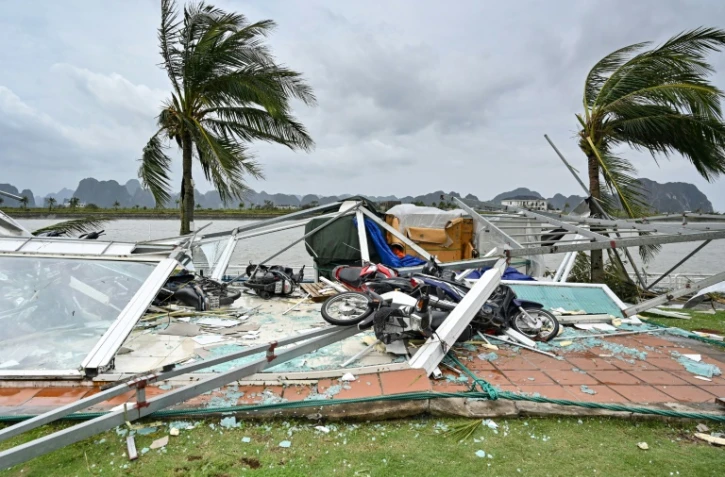 Des dégâts provoqués par le passage du typhon Yagi dans la baie d'Ha Long, le 8 septembre 2024 au Vietnam