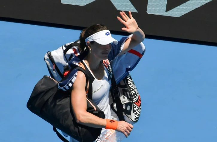 Alizé Cornet après sa défaite en quarts de finale de l'Open d'Australie face à Danielle Collins le 26 janvier 2022 à Melbourne