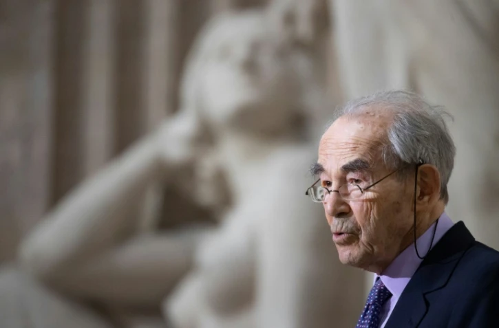 L'ancien garde des Sceaux, Robert Badinter, lors des célébrations du 40e anniversaire de l'abolition de la peine de mort au Panthéon, le 9 octobre 2021 à Paris