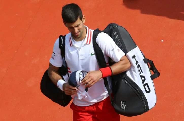 Le Serbe Novak Djokovic après sa défaite contre le Britannique Daniel Evans, au tournoi de Monte Carlo, le 15 avril 2021