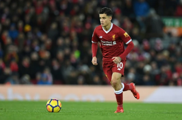 Le milieu de terrain brésilien de Liverpool Philippe Moutinho lors d'un match de Premier League contre Leicester, le 30 décembre 2017 à Liverpool