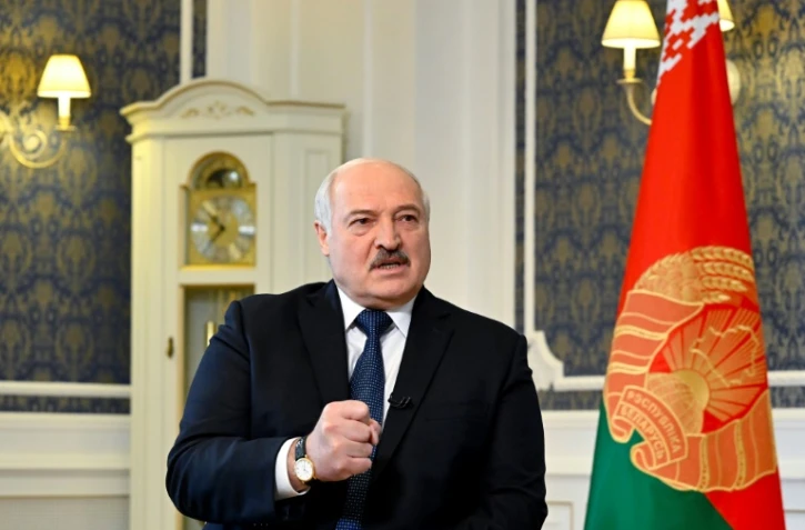 Le président du Bélarus Alexandre Loukachenko lors d'une interview exclusive données à l'AFP à Minsk le 21 juillet 2022
