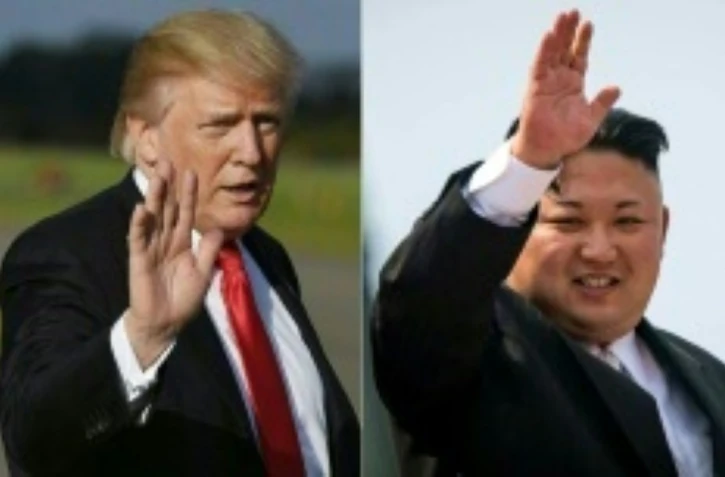 Photomontage du président américain Donald Trump et du dirigeant nord-coréen Kim Jong-Un