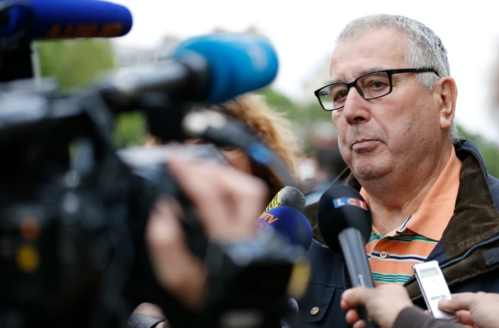 Gérard Dubois, le père d'une victime du Bataclan, arrive pour un entretien avec les juges le 25 mai 2016