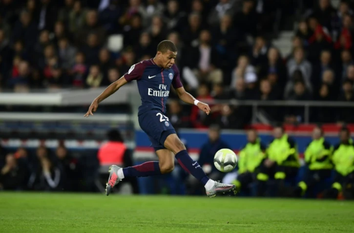 L'attaquant du PSG Kylian Mbappé face à Nice, le 27 octobre 2017 au Parc des Princes