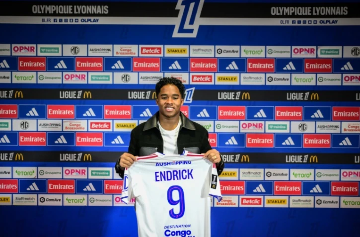 L'attaquant brésilien Endrick, recrue de l'Olympique lyonnais, lors de sa présentation officielle, le 5 janvier 2026