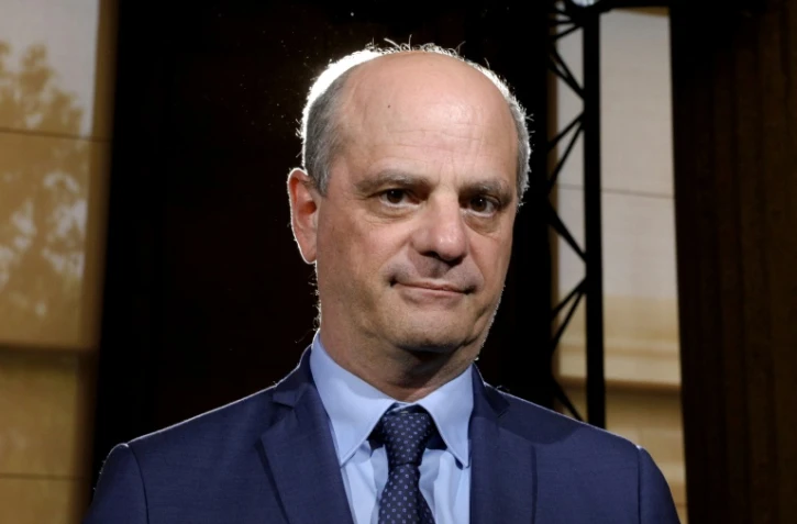 Le ministre de l'Education nationale Jean-Michel Blanquer le 26 mai 2021 lors d'une conférence de presse à Paris