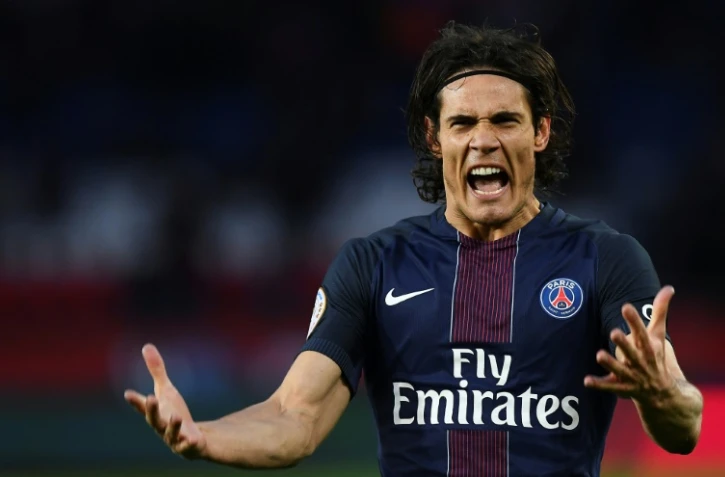Edinson Cavani explose de joie après avoir offert la victoire au PSG face à Nancy au Parc des Princes, le 4 mars 2017