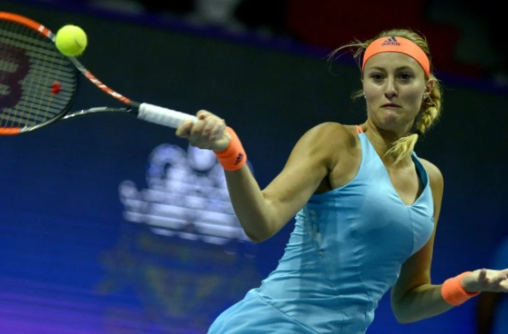 La Française Kristina Mladenovic, victorieuse à Saint-Pétersbourg, le 5 février 2017