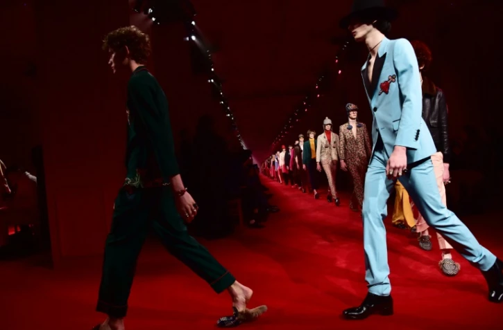 Défilé Gucci lors de la Fashion Week le 18 janvier 2016 à Milan