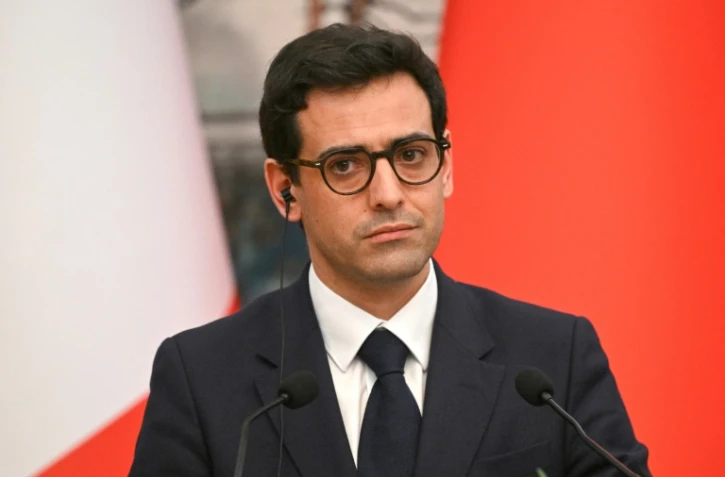 Le ministre français des Affaires étrangères Stéphane Séjourné, lors d'une visite à Pékin le 1er avril 2024