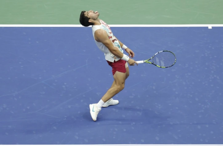 Carlos Alcaraz vainqueur de l'Italien Matteo Arnaldi Ă l'US Open Ă Flushing Meadows, le 4 septembre 2023