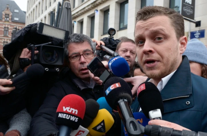 Cedric Moisse, l'un des avocats de Salah Abdeslam, devant des journalistes le 31 mars 2016 à Bruxelles 