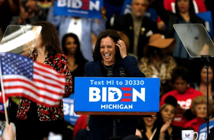 Kamala Harris, lors d'un meeting de Joe Biden, le 9 mars 2020 à Detroit (Michigan)