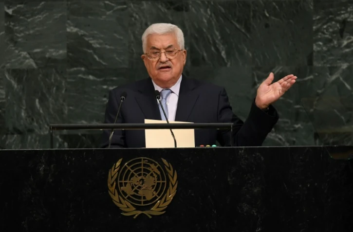Le président palestinien Mahmoud Abbas a la tribune de l'ONU à New York, le 20 septembre 2017