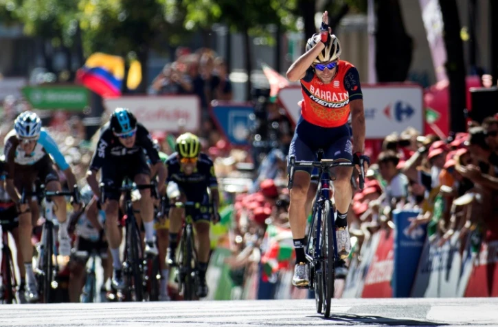 L'Italien Vincenzo Nibali, vainqueur de la 3e étape du Tour d'Espagne, le 21 août 2017 à Andorre-la-Vieille