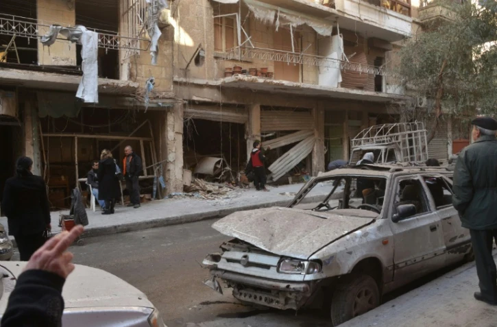 Une rue de la ville syrienne d'Alep, le 14 février 2016