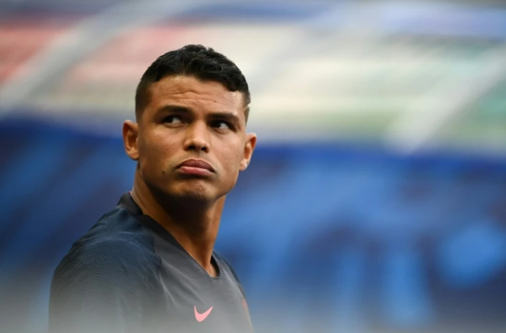 Le défenseur et capitaine du PSG Thiago Silva, à l'entraînement au Stade de France à la veille de la Coupe de France, le 23 juillet 2020 