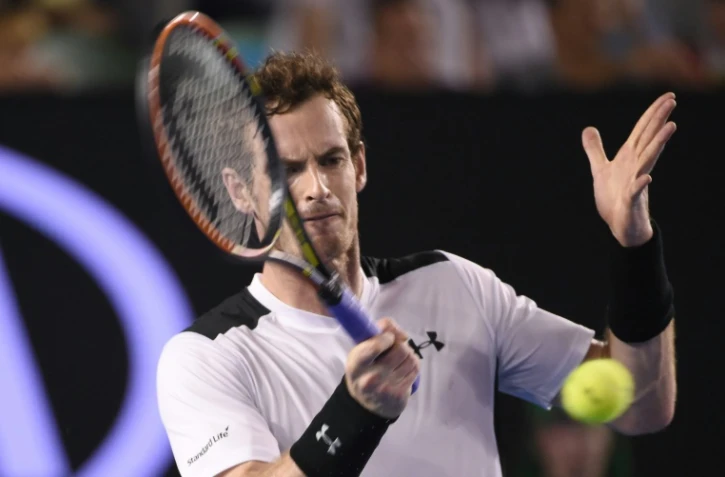 Le Britannique Andy Murray, 2e mondial, pendant son quart de finale vicorieux d'Open d'Australie contre l'Espagnol David Ferrer, le 27 janvier 2016 Ă Melbourne