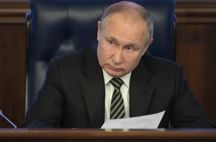 Le président russe Vladimir Poutine pendant la conférence annuelle du ministère de la Défense à Moscou, le 21 décembre 2021