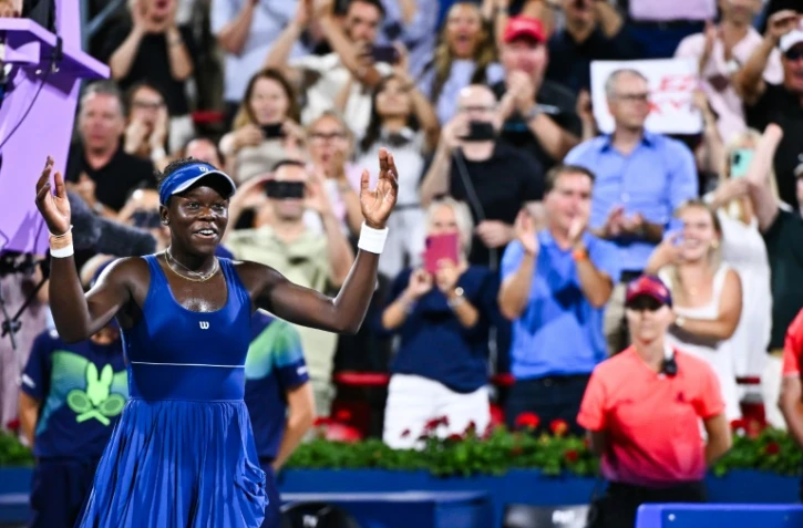 La Canadienne Victoria Mboko, tombeuse de la Kazakhe Elena Rybakina, en demi-finales du tournoi de Montréal, le 6 août 2025
