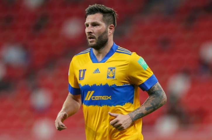 L'attaquant français du club mexicain les Tigres UANL, André-Pierre Gignac, lors du match du 2e tour de la Coupe du monde des clubs contre le club coréen Ulsan Hyundai, à Al Rayyan au Qatar, le 4 février 2021