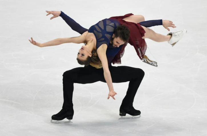 Gabriella Papadakis et Guillaume Cizeron lors des Championnats d'Europe à Bratislava, le 30 janvier 2016