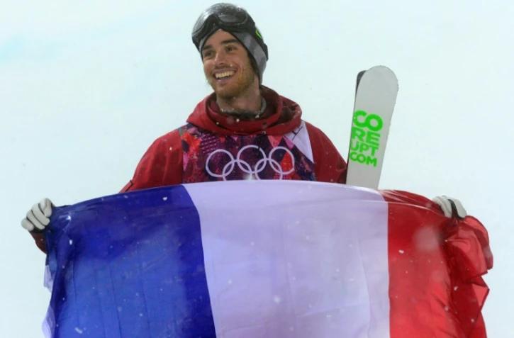 Kevin Rolland, après sa médaille de Bronze en ski half-pipe aux JO de Sotchi (Russie), le 18 février 2014