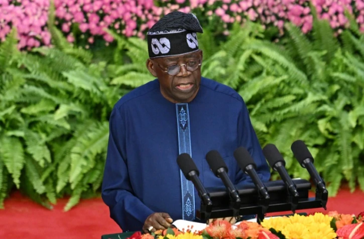 Le président du Nigeria, Bola Tinubu, s'exprime lors d'une cérémonie à Pékin, le 5 septembre 2024