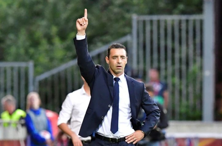 Olivier Echouafni, alors sélectionneur de l'équipe de France, lors de l'Euro-2017, le 30 juillet 2017 à Deventer aux Pays-Bas