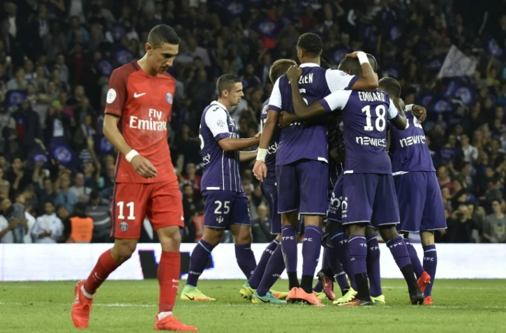 L'Argentin du PSG Angel Di Maria dépité après la défaite à Toulouse, le 23 septembre 2016