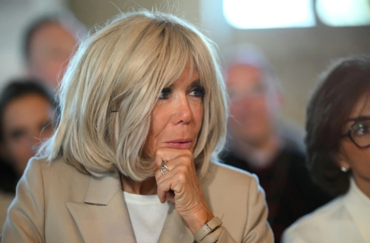 Brigitte Macron lors d'une visite à l'abbaye de Pontlevoy, dans le Loir-et-Cher, lors des journées du patrimoine, le 19 septembre 2025