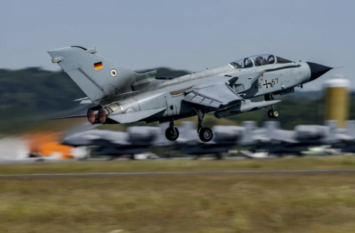 Un avion allemand ECR Tornado décolle pendant l'exercice Air Defender 2023 à l'aéroport militaire de Jagel, dans le nord de l'Allemagne, le 9 juin 2023
