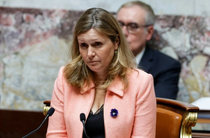 La présidente de l'Assemblée nationale Yaël Braun-Pivet, le 9 mai 2023 pendant une séance de questions au gouvernement