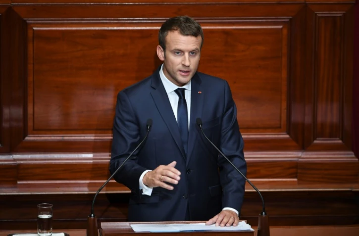 Le président français Emmanuel Macron devant le Congrès à Verseilles près de Paris, le 3 juillet 2017