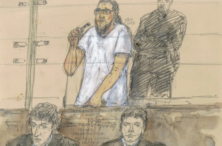 Mohamed Lamine Aberouz au procès de l'attentat de Magnanville, au palais de justice de Paris le 25 septembre 2023