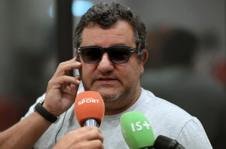 Le super-agent de joueurs italo-néerlandais Mino Raiola, lors de la présentation de nouvelles recrues de Nice, le 2 septembre 2016 à l'Allianz Riviera