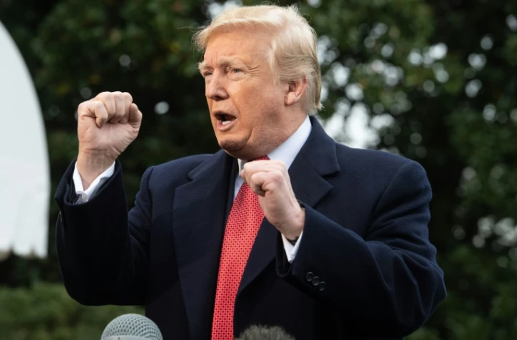 Le président des Etats-Unis Donald Trump lors d'une conférence de presse devant la Maison Blanche le 9 novembre 2018.