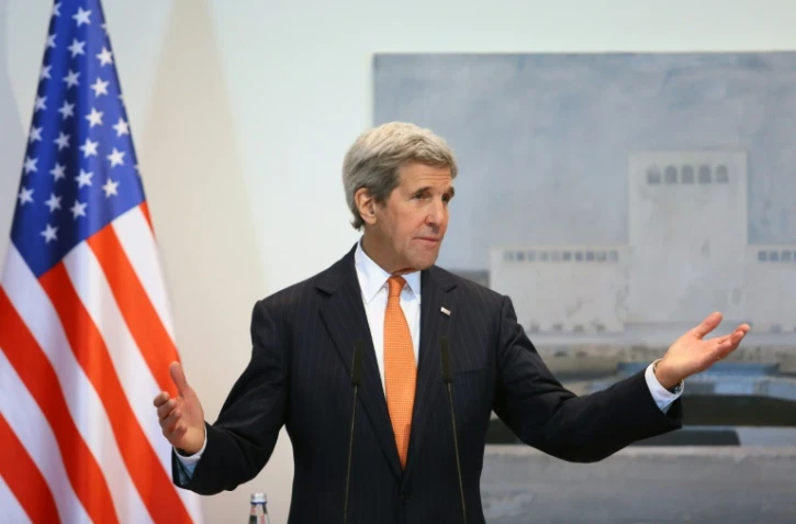 Le secrétaire d'Etat américain John Kerry à Tirana en Albanie, le 14 février 2016