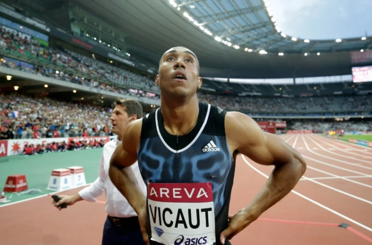 Le sprinteur français Jimmy Vicaut, après avoir égalé le record d'Europe du 100 m au Stade de France à Saint-Denis, le 4 juillet 2015