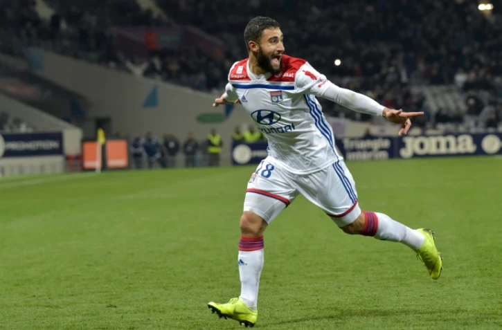 Nabil Fekir exulte après avoir offert l'égalisation à l'OL sur la pelouse de Toulouse, le 16 janvier 2019 