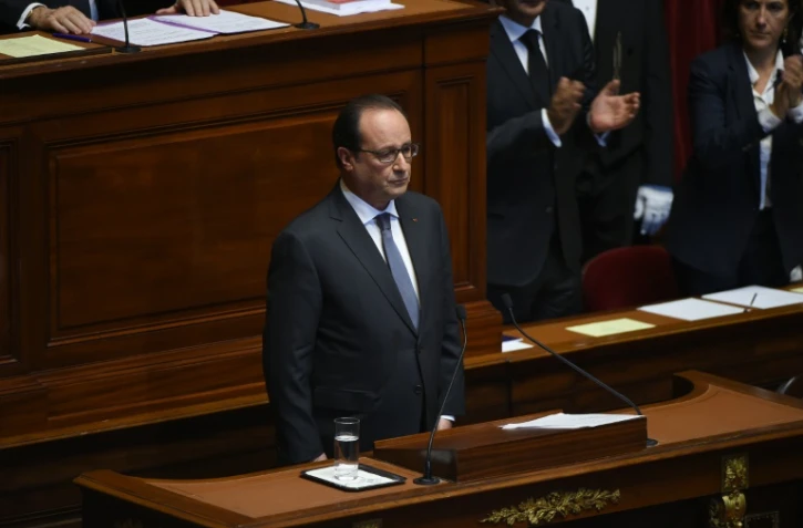 Le président François Hollande devant le Congrès à Versailles le 16 novembre 2015