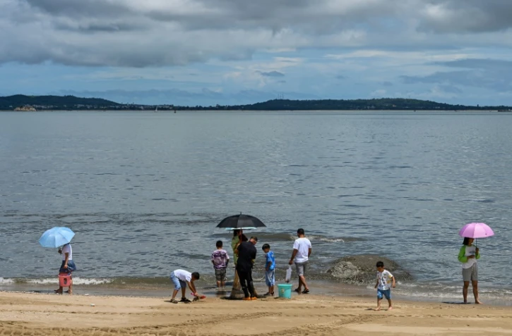 La plage de Xiamen en Chine, située face au détroit de Taïwan, le 3 août 2022