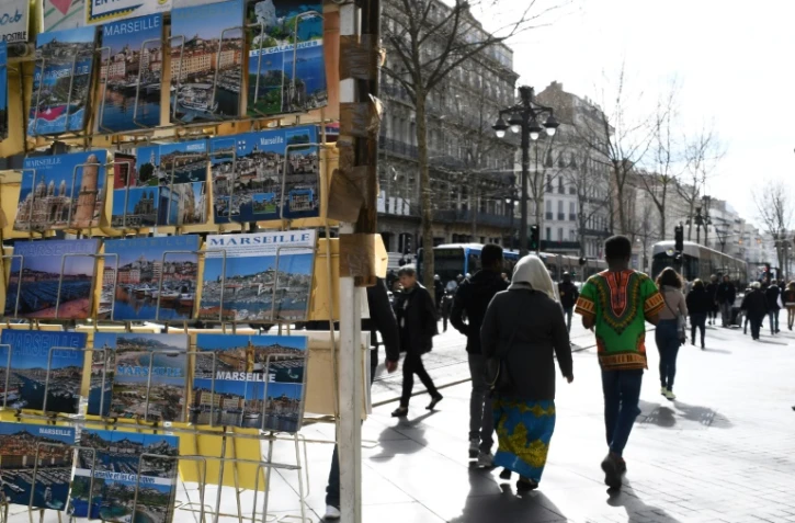 Sur la Canebière, à Marseille où d'importants travaux de rénovation sont engagés par la mairie, le 3 mars 2017