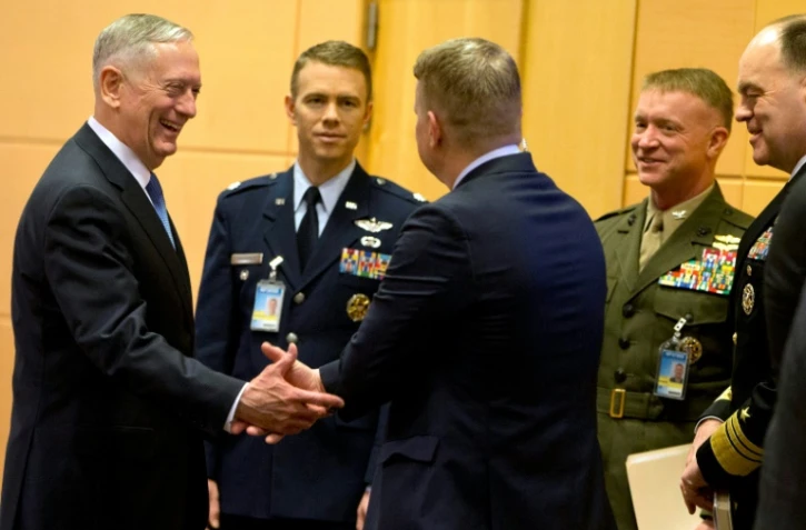 Le chef du Pentagone James Mattis au siège de l'OTAN le 15 février 2017 à Bruxelles